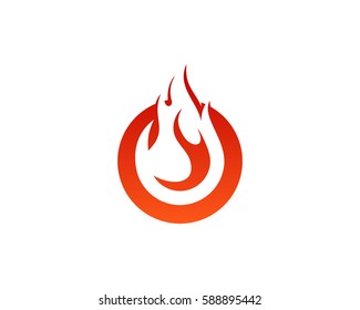 Flame Fire Logo Design Element