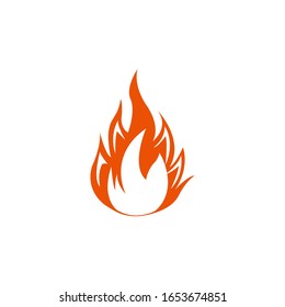Flame of fire logo design on white color background.