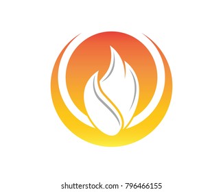 Flame fire logo design template