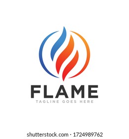 Vector de diseño de logotipo de llama o incendio