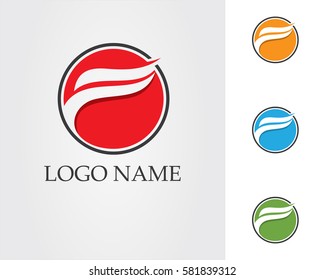 Flame and fire logo f letter vector template