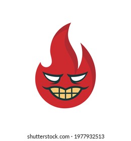 Flame fire Logo Mascot Vector Illustration