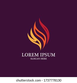 Flame fire logo and symbol