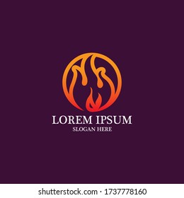 Flame fire logo and symbol