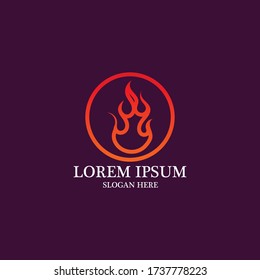 Flame fire logo and symbol
