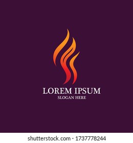 Flame fire logo and symbol