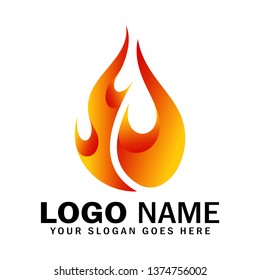 Flame, fire logo. Logo of the fire symbol for the icon, sign of flammability