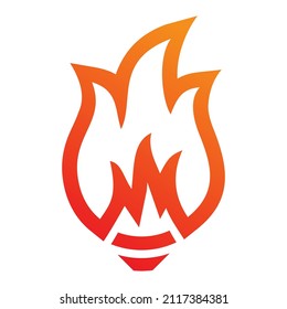 Flame fire logo symbol icon simple design Vector