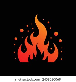 flame fire logo template, flame fire logo element, flame fire logo vector illustration