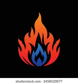 Plantilla de logotipo de fuego de llama, elemento de logotipo de fuego de llama, Ilustración vectorial de logotipo de fuego de llama