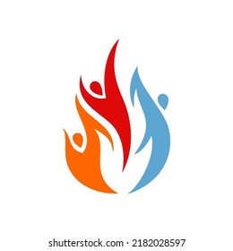 Flame fire logo. Vector image