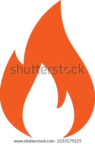 flame fire minimalist icon with white bacground