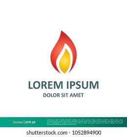 Flame Fire Nature Icon Vector Logo Template