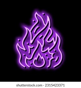 Flammenfeuerneonlichtzeichen, Vektorgrafik. Flammenfeuer-Illustration