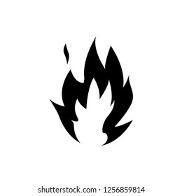 Flame fire pictogram. Silhouette Vector illustration.