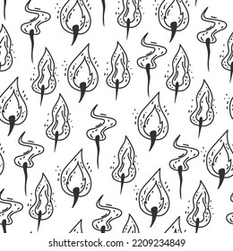 Flame fire seamless doodle abstract pattern background design element illustration