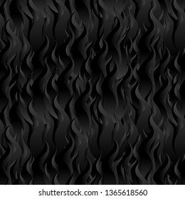 Flame Fire Seamless Pattern Background. Black Digital Background Made of Interweaving Curved Shapes. Seamless Wrapping Paper Pattern