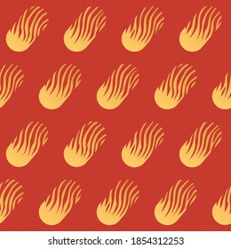 Flame fire seamless pattern background icon. Flames pattern. Vector illustration. Spurts of flame. Red, orange fire symbol. China fire flame. Vector fire seamless background for web pages, wallpaper.