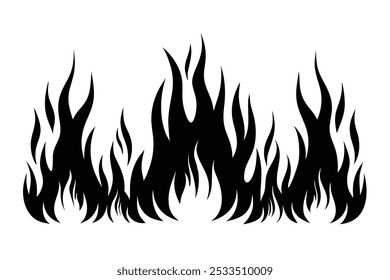 flame fire silhouette vector llustration