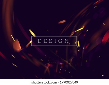 Flame of fire with sparks in the air over a dark night. Close up realistic firestorm texture, abstract design wallpaper backdrop