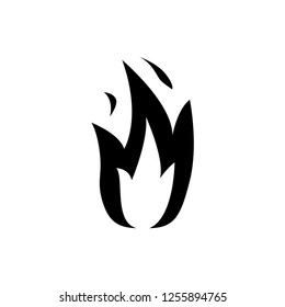 Flame fire symbol. Silhouette Vector illustration.