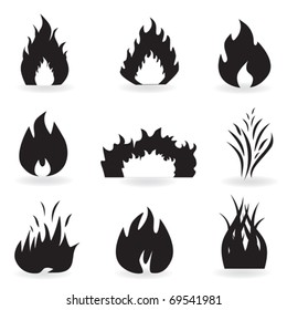 Flame and fire symbols and icons