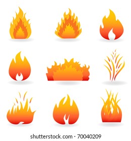 Flame and fire symbols and icons