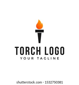 Flame Fire Torch Logo Design Template