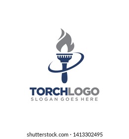 Flame, fire, torch logo template