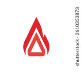 flame fire triangle logo design vector icon illustration