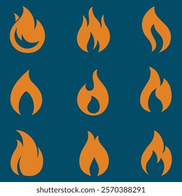 Flame Fire Vector Art design logo