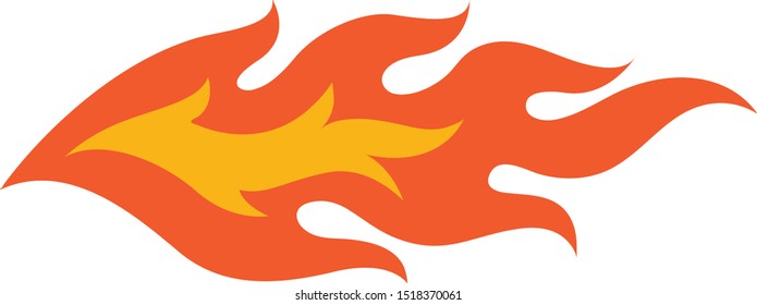 Flame or fire, vector design and isolated background.