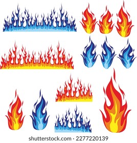 Flame fire vector image illustrations