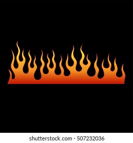 Flame fire vector, tattoo tribal fire, sketch logo isolated on black background – icon fire illustration, sample car hood racing stickers 