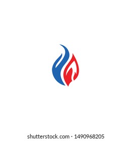 Flame, Fire and Water Flat Logo Template
