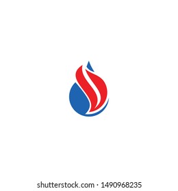 Flame, Fire and Water Flat Logo Template