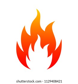 Flame Five Tongue Fire Icon Illustration Stock Vector (Royalty Free ...