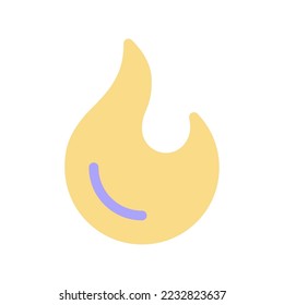 Flame flat color ui icon. Hot offer and sale. Popular news. Best translation symbol. Simple filled element for mobile app. Colorful solid pictogram. Vector isolated RGB illustration
