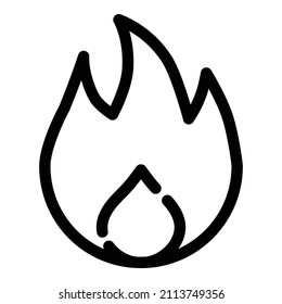 Flame Flat Icon Isolated On White Background
