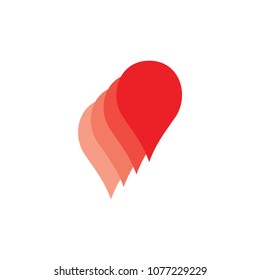 flame flying up gradient design logo vector