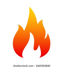 Flame. Four tongue fire. Icon illustration logo - for stock