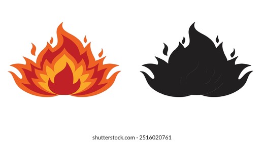 Flame frame, blazing dividers, hot flaming banners. Fire flames on white background. Close up fire flames isolated on white background