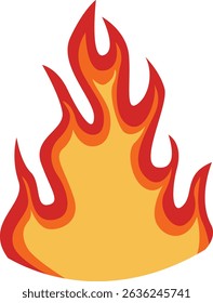 Flame Frame Border with Cartoon Design Style. Vector Illustration on White Background