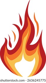Flammenrahmen Rahmen mit Cartoon Design Stil. Vektorgrafik auf weißem Hintergrund