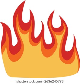 Flammenrahmen Rahmen mit Cartoon Design Stil. Vektorgrafik auf weißem Hintergrund