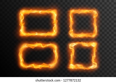 Flame frame. Burning square.