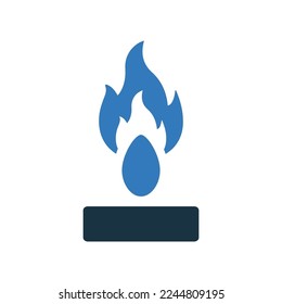 Flammen, Kraftstoff, Gassymbol. Bearbeitbares Vektorlogo.