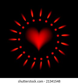 flame of gas with heart