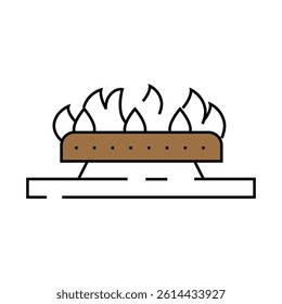 flame gas service line icon vector. flame gas service sign. isolated symbol illustration