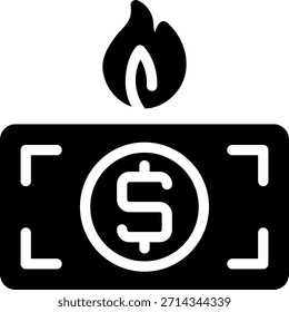 flame glyph icon illustration vector